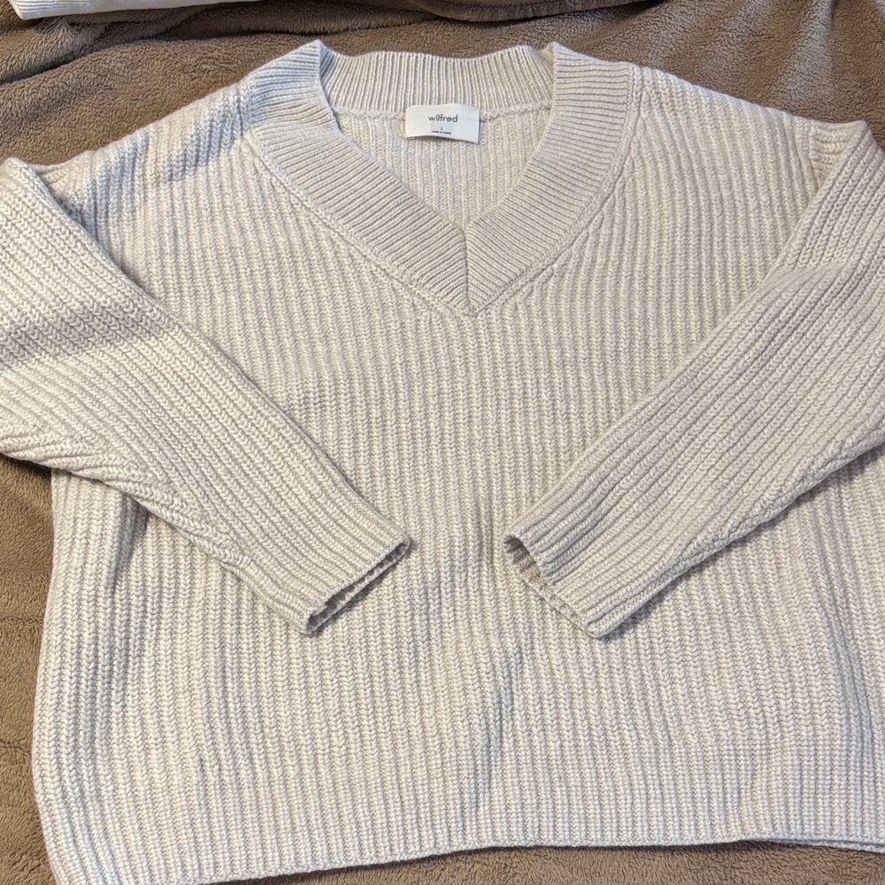 Aritzia Wilfred Cream Wool Sweater